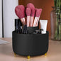 WILL OAK Makeup Brush Organizer - Large Compartment Cosmetic Organizer -Eyeliner, Nail Polish,Art Supply, Bathroom Vanity Desktop Organizer (Black)