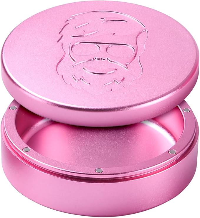 3.0inchBEIJIATE Magnetic Metal Can, Holder, Metal Container, Carved Tin with Magnetic Closure, Aluminum Container, Slim Pouch Can, zyn metal can,zyn container Storage Box Set (Pink)