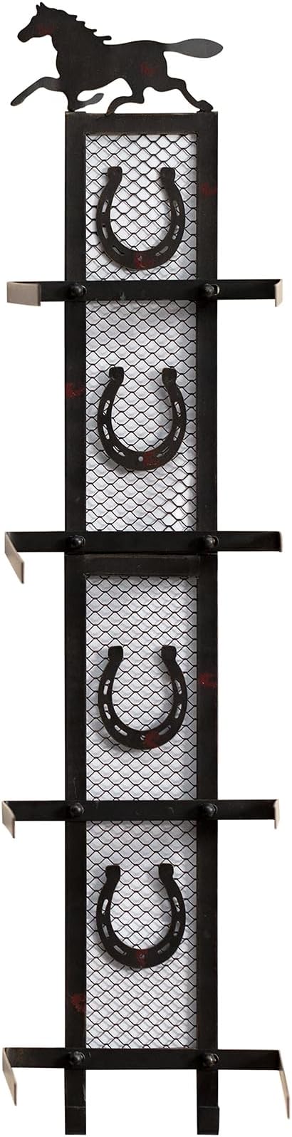 Cowboy Hat Holder for Wall, Metal Horseshoe Cowboy Hat Rack for 4 Hats, Rustic Vertical Western Hat Rack Wall Mount - Vintage Decorative Cowboy Hat Hanging Hanger with Hook