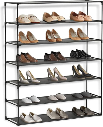 Jerry & Maggie Simple Trending 7 Tier Stackable Shoe Rack for Garage, Shoe Rack for Entrance Small Space for Dorm Shoe Racks, Over Door Shoe Rack, Kitchen Storage Shelves Solution