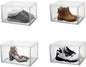 Shoe Box with Dustproof Door Buckle, Stackable Shoe Storage Container for Home and Closet Organization