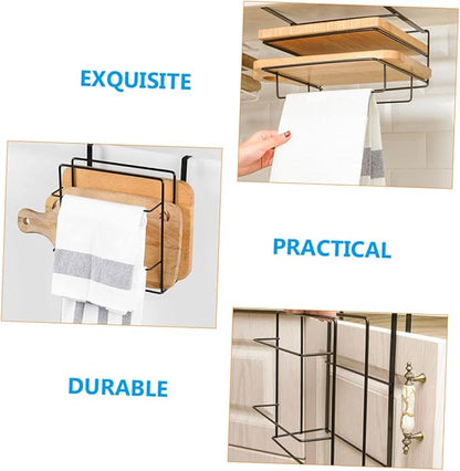 2pcs Cabinet Door Organizer Kitchen Towel Hanger Cabinet Storage Rack Organizers Efficient Kitchen Helper