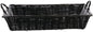 HUBERT Basket With Handles Black Wicker - 18" L x 12" W x 3 1/2 H