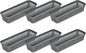 Glad Plastic Storage Basket Set - Multipurpose Drawer Trays, Kitchen Pantry Containers, and Bathroom Bins - 6 Pack Narrow Organizers, Grey
