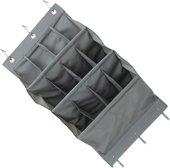 Garneck Multi-function Hanging Storage Pouch over Door Organizer with 12 Grey Pockets, Large Capacity Closet Hanging Bag for Dormitory and Home behind Door Storage