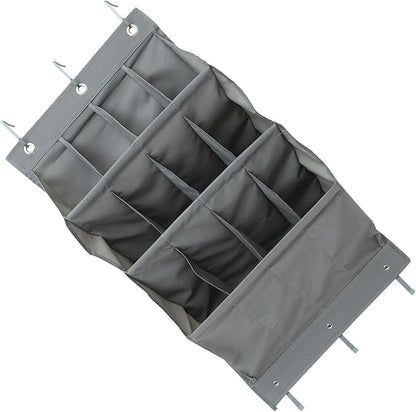 Garneck Multi-function Hanging Storage Pouch over Door Organizer with 12 Grey Pockets, Large Capacity Closet Hanging Bag for Dormitory and Home behind Door Storage