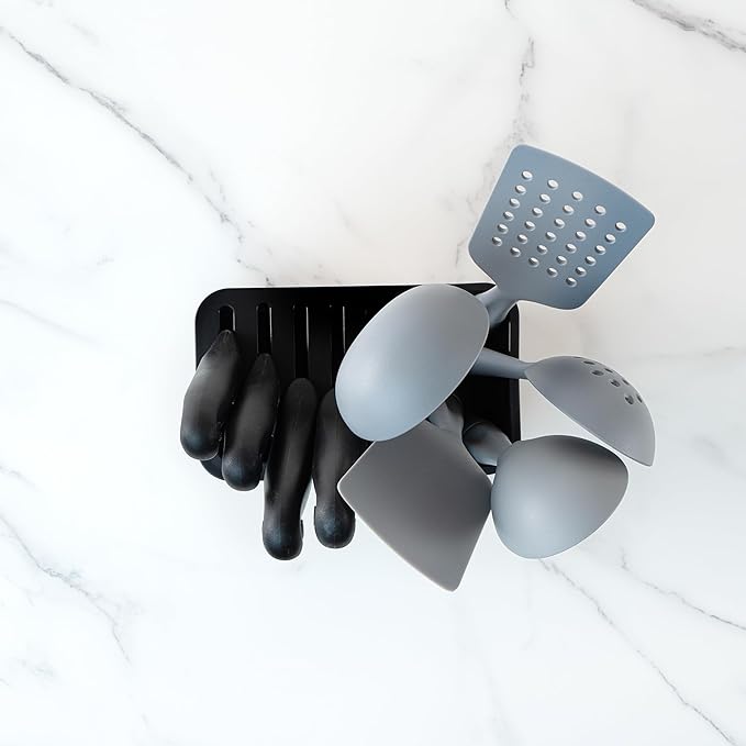 Restaurantware Stainless Steel Utensil Holder 1 Count 7.7 x 4.6 x 7.8 Inches Durable Cutlery Storage Flatware Organizer Rust-Resistant Sink Caddy Silver Kitchenware Holder