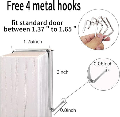 28 Large 1 Pack Transparent Pockets Over The Door Shoe Organizer Sturdy Hanging Shoe Rack for Door Closet Sneakers or Accessories, 4 hooks（Grey&Black）