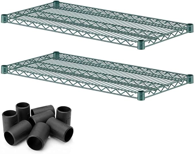 2 Pack Green Additional Wire Shelf for 18" x 36" Shelving Units, Replacement Shelves for Wire Rack
