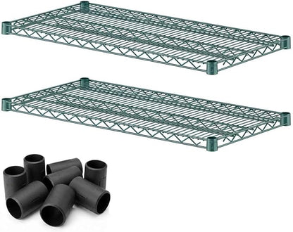 2 Pack Green Additional Wire Shelf for 18" x 36" Shelving Units, Replacement Shelves for Wire Rack