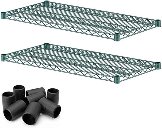 2 Pack Green Additional Wire Shelf for 18" x 36" Shelving Units, Replacement Shelves for Wire Rack