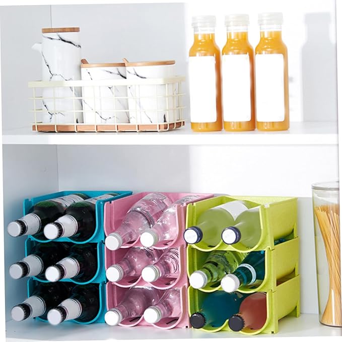 3pcs Crisper Refrigerator Storage Pot Beer Can Drink Container Wine Containers Stackable Kitchen Organizer