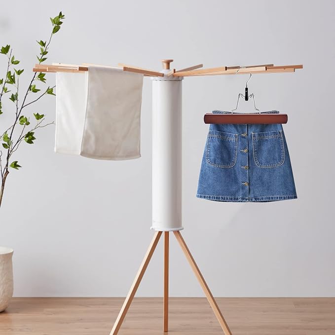 Nature Smile Wooden Non-Slip Pants Skirt Hangers - Smooth Finish Solid Wood Jeans Slack Clamp for Hair Extensions (20 Pack Cherry)