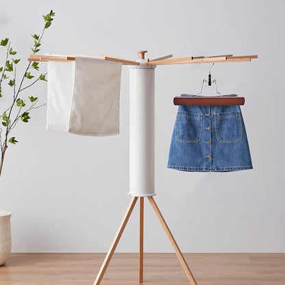 Nature Smile Wooden Non-Slip Pants Skirt Hangers - Smooth Finish Solid Wood Jeans Slack Clamp for Hair Extensions (20 Pack Cherry)