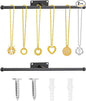 2 Pack Wall Jewelry Organizer, 12.2'' Necklace Holder for Earring, Bracelet, Rings, Hairband, Glasses Storage, Decorative Space-Saving Jewelry Display (Black)