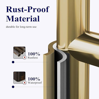 Kitsure Toilet Paper Holder Free Standing – Rustproof Metal Toilet Paper Stand for 4 Rolls with Anti-Slip Base and Shelf for Phone & Small Items, Bathroom Organizers and Storage, Medium, Chrome Gold