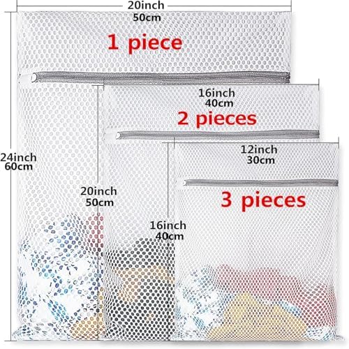 Mesh Laundry Bags for Delicates,Durable Zipper Wash Bags for Delicates, Lingerie, Bras, Underwear, Baby Clothes - Protect Garments in Washing Machine, 5-Piece Set (3 sizes) - Image 2