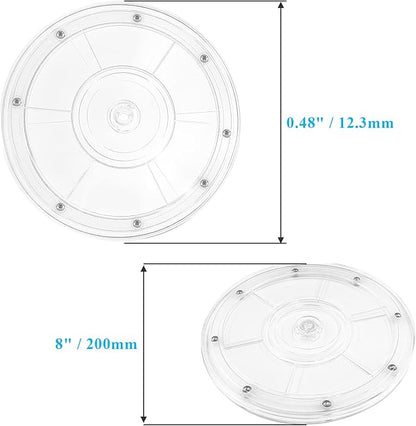 Jersvims 8 Inch Acrylic Turntable Platter, Transparent Turntable Organizer Round Rotating Plate for Kitchen Pantry Cabinet Desk Rack Spice Cake Cookie Decorating