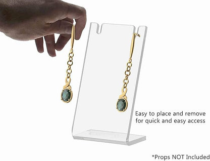 Marketing Holders Jewelry Holder Clear Acrylic Display Stand for Studs Hoops Dangling Earrings Bracelets Slant Back Counter Top for Retail Store Gift Shops Home Use Single Pair
