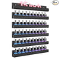NIUBEE 6 Pack Nail Polish Rack Wall Mounted Shelf with Removable Anti-slip End Inserts, Acrylic Nail Polish Organizer Display 90 Bottles(Black)