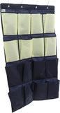 VOSAREA Hanging Shoe Organizer with Over the Door Shoe Holder Bag in Blue and Yellow Multi Purpose Pouch for Tidy Storage in Bedroom Living Room and Closet