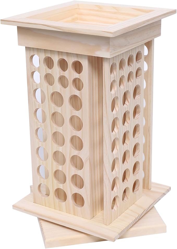 104-Slot 8 Tier Wooden Rotating Essential Oil Rack, Multi-Layer Essential Oil Bottle Display Storage Organizer Display Stand Diffuser Holder 104-Slots for 2.6cm/3cm Diameter Bottles