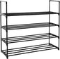 4-Tier Shoe Rack Organizer,16-24 Pairs Metal Shoe Rack for Closet,Shoe Stand,Shoe Shelf,Show Rack,Shoe Storage Cabinet for Entryway Bedroom Living Room Office,Black