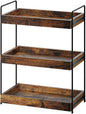 Bathroom Counter Organizer, 3-Tier Wood Spice Rack Organizer for Kitchen Counter, Vanity Skincare Organizers Shelf for Bathroom Storage Organization, Rustic Brown