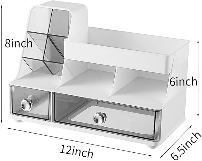 Makeup Organizer with Drawers for Vanity,Bathroom Countertop Organizer with Brushes Holder,Skincare Storage Organizer,Perfect Cosmetic Display Case for Your Beauty Essential