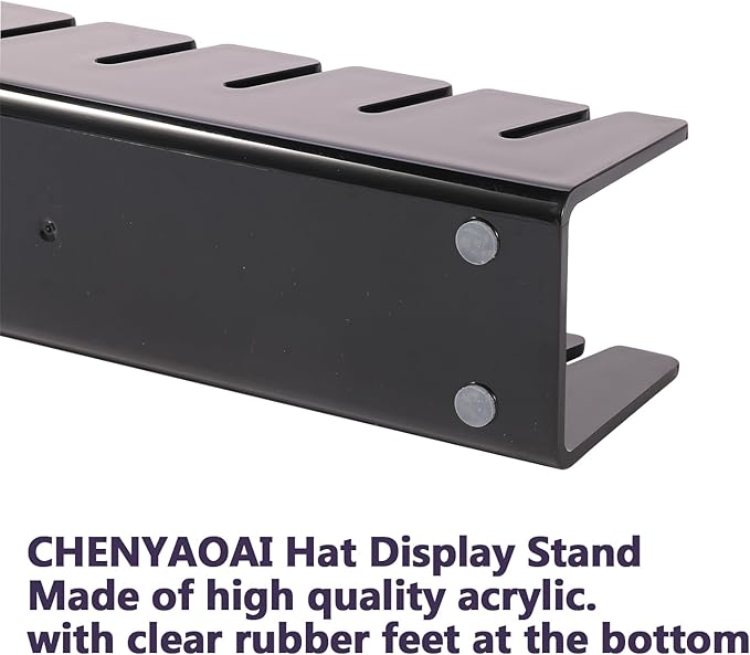 CHENYAOAI Hat Organizer for Baseball Caps, 2 Pcs No Install Acrylic Hat Stand for 14 Baseball Caps, Hat Racks for Caps Display and Organizer for Bedroom, Closet, Dresser, Office, Hat Holder