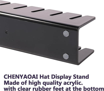 CHENYAOAI Hat Organizer for Baseball Caps, 2 Pcs No Install Acrylic Hat Stand for 14 Baseball Caps, Hat Racks for Caps Display and Organizer for Bedroom, Closet, Dresser, Office, Hat Holder