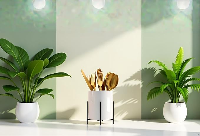 Silverware Holder,Kitchen Utensil Holder,Flatware Organizers With Metal Frame, Mesh Flatware Holder Organizer Perfect for Home, Kitchen, Countertop, Party, Camping, Outdoor and Restaurant
