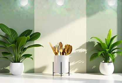 Silverware Holder,Kitchen Utensil Holder,Flatware Organizers With Metal Frame, Mesh Flatware Holder Organizer Perfect for Home, Kitchen, Countertop, Party, Camping, Outdoor and Restaurant
