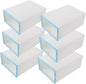 Garneck 6pcs Stackable Shoe Box Transparent Storage Case for Women Thickened Plastic Organizer for Spaces Easy Access and Space-saving Design Sky-blue