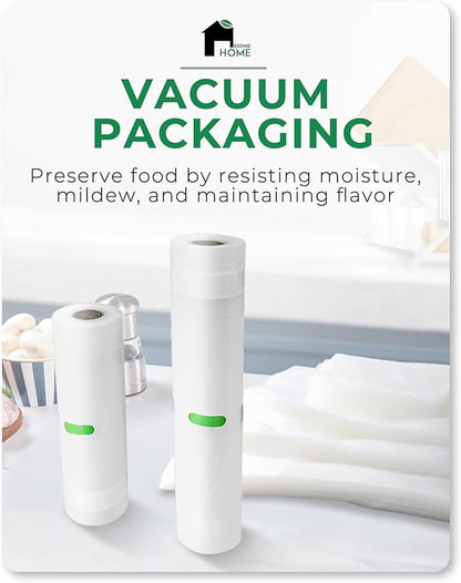 EconoHome 11"x20' Heavy Duty Vacuum Seal Bags for Food 8 Pack - Commercial-Grade, Airtight & Leakproof Plastic Vacuum Storage Bags for Sous Vide, Meal Preparation, Processing & Dry Aging Meat