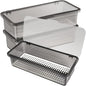 DOITOOL 3 Pcs Covered Silverware Organizer with Lid Plastic Dustproof Utensil Organizer Silverware Tray Utensil Tray for Kitchen Countertop