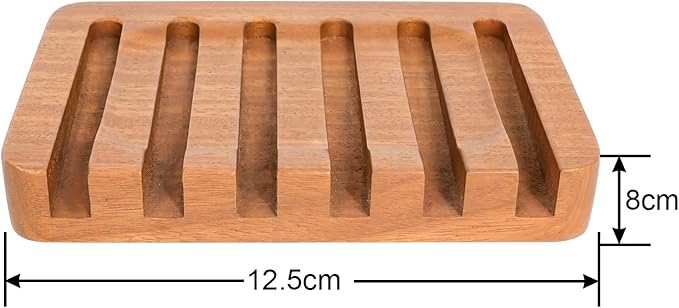 Teak Wood Soap Dish - Bar Soap Holder & Soap Saver for Shower, Bathroom, Sink, Kitchen & Countertop (1)