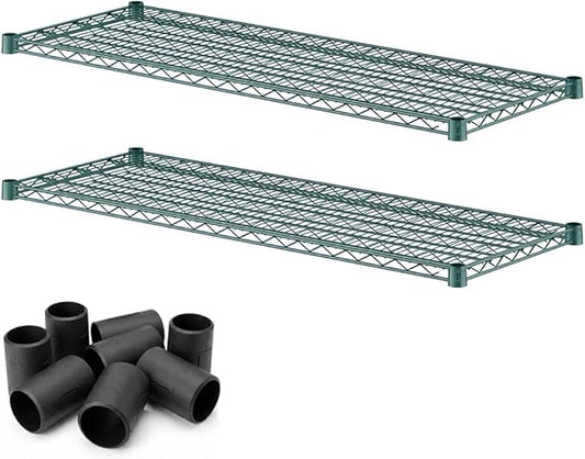 2 Pack Green Additional Wire Shelf for 18" x 48" Shelving Units, Replacement Shelves for Wire Rack