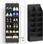 over the Door Shoe Organizer, Hanging Shoe Organizer with 15 Large Deep Pockets, Narrow Shoe Rack for Door Hanging Boots Storage, Dorm Room Essentials, Black, 11 Grid