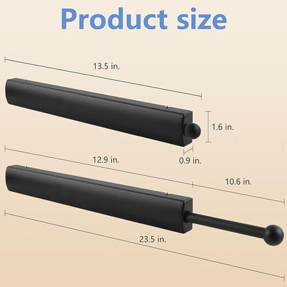 TYRON 14 Inch Valet Rod for Closets Pull Out, Closet Valet Rod Slide Out For Hanging Clothes(1 Pack, Black)