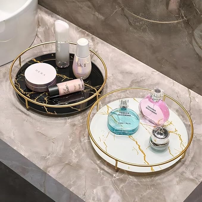 Gold Storage Rack, Bathroom Table Shelf, Perfume Tray, Beautiful Appearance, Super Capacity, Complete Your Daily Storage (QS-20-1) (QS-21)