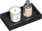 ZHWS Small Bathroom Vanity Tray for Countertop Makeup Perfume Decor Candle Jewelry, Small Kitchen Tray for Soap Dispenser Spice Sponge Holder Black Toilet Tray 7.9”L x 4.4”W x 1.14”H