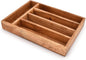Flatware Organizers Acacia Wood Silverware Organizer, Utensil Drawer Organizer for Cutlery 5 Slots for Flatware Cutlery Knives (14" X 10" X 2")