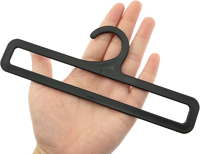 10PCS Plastic Scarf Hanger 17cm for Scarves Belts Towels Tie Rings Multifunctional Clothes Hangers Wardrobe Storage Racks Suitable for Storing Scarves Belts Ties Shawls Black