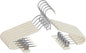 Spring Fever Foam Padded Clothes Hangers with Clips Hooks - Sponge Non Slip Chrome Plating Heavy Duty Space Saving for Women Men Pants Coat Beige 5 Pack