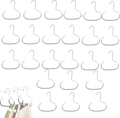 Durable Steel Hangers: Maximize Closet Space with Versatile Storage, Stainless Steel Hat Hangers for Closet, Hat Rack Hats Holder for Baseball Caps, Scarf and Hats Organizer (Gray,24 PCS)