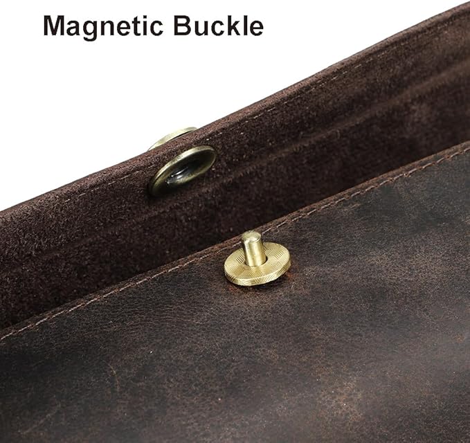CONTACTS Genuine Leather Tie Travel Holder Small Neckties Organizer Tie Anti Wrinkle Storage Roll