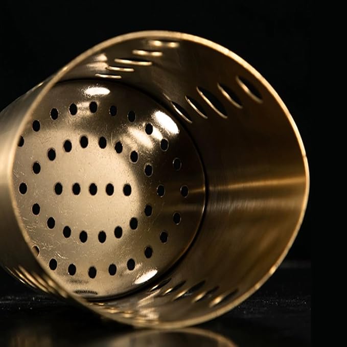 Stainless Steel Utensil Holder, Gold Utensil Holder, Metal Drying with Drain Holes, Chopstick Holder for Kitchen Counter Cooking Countertop