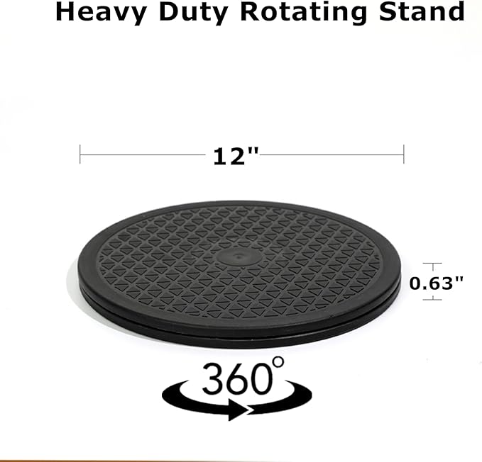 2 Pack 12 Inch Heavy Duty Rotating Stand, 360°Rotation Lazy Susan with Steel Ball Bearings for Model Base Rotating Plants Crafts Stand Monitor TV Stereos Sculpture
