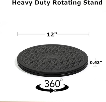 2 Pack 12 Inch Heavy Duty Rotating Stand, 360°Rotation Lazy Susan with Steel Ball Bearings for Model Base Rotating Plants Crafts Stand Monitor TV Stereos Sculpture